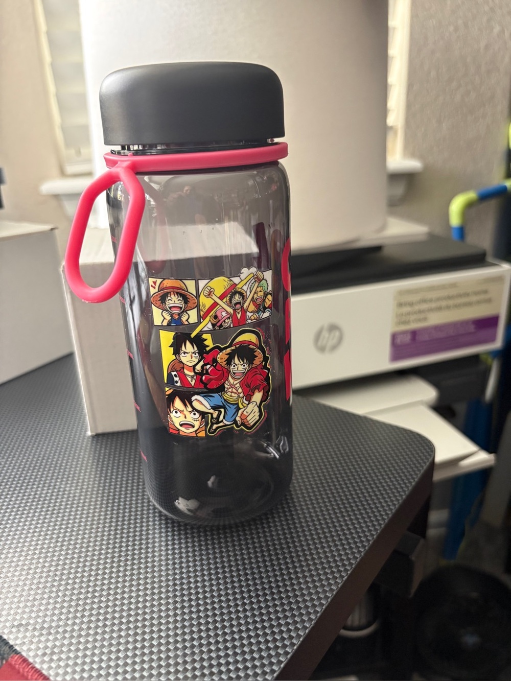 One Piece Graphic Water Bottle with Pink Accent - Unbranded